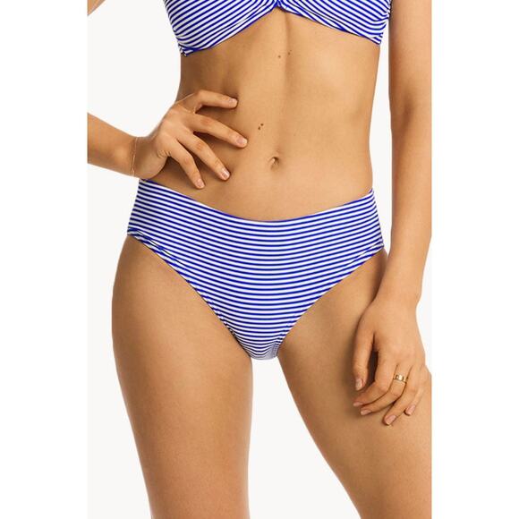 Sea Level Varsity Halter Bandeau Tankini Bottoms Two Piece Swimsuit Set Sz 10 - Picture 3 of 16